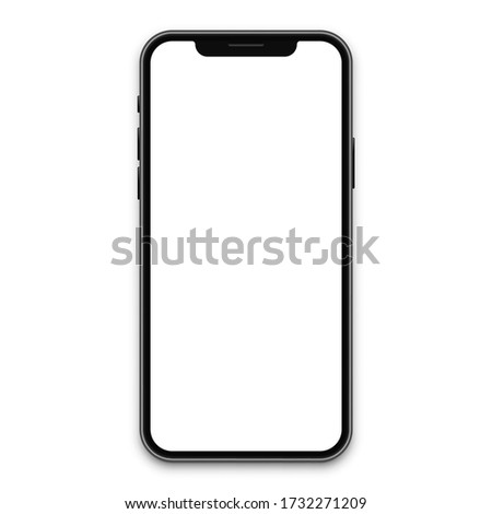 Vector realistic modern mobile phone. Vector mobile device concept. Mockup isolated on white background. Vector illustration Smartphone