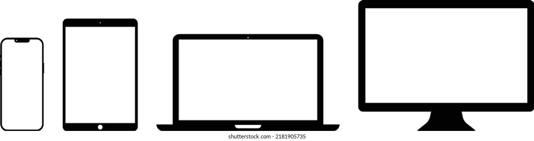Vector of the realistic Monitors laptop tablet and smartphone set