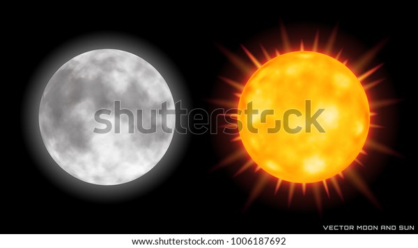 Vector Realistic Moon Sun Glow Effect Stock Vector (Royalty Free ...