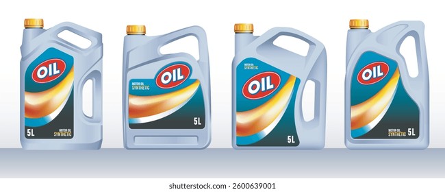 VECTOR REALISTIC MOTOR OIL SET OIL TANK BOTTLE 

