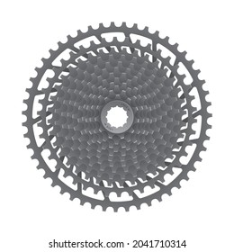 Cinta MTB realista vectorial con 12 hitos. Aislado sobre fondo blanco.