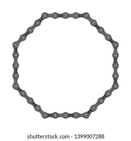 Vector realistic octagon created from bike chain. Isolated on white background.
