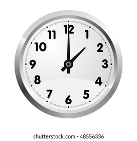 Vector realistic office clock isolated on white background