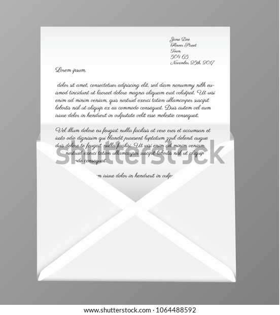 Vector Realistic Open Letter Template Your Stock Vector (Royalty Free