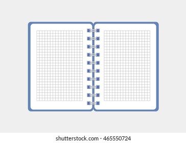 Vector Realistic Open Spiral Notebook or Notepad