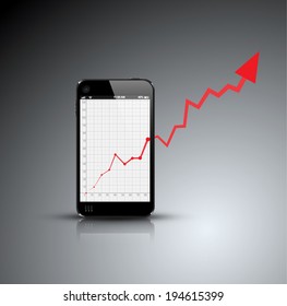 Vector Realistic out of bounds business growth graph