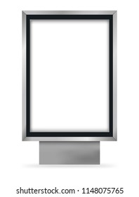 Vector Realistic Outdoor Blank Citylight Lightbox. Mockup For Your Print Design. Suitable For Posters Of Series A Or B.