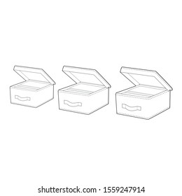 Vector realistic outline storage box on a white background - Vector