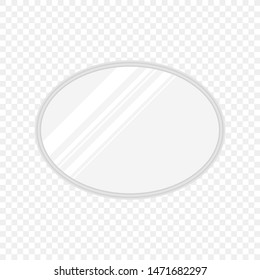 Vector realistic oval mirrors with blurry reflection. Mirror frames or mirror decor interior
