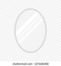 Vector realistic oval mirrors with blurry reflection. Mirror frames or mirror decor interior