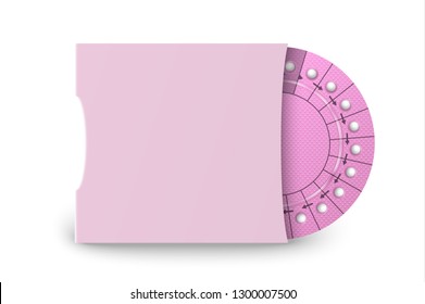 Vector Realistic Packaging of Birth Control Pills in Box Closeup Isolated. Contraceptive Pill, Hormonal Tablets. Design Template of Women Drugs for Mockup. Planning Pregnancy. Front View