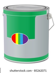 vector realistic paint can on white background