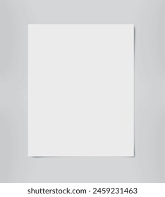 Vector realistic paper card with shadow on transparent background.