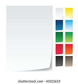 vector, realistic paper with corner curl