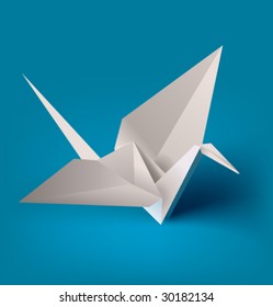 Vector realistic paper crane