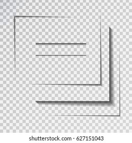 Vector realistic paper cuts on the transparent background. Set of shadow effects for decoration.