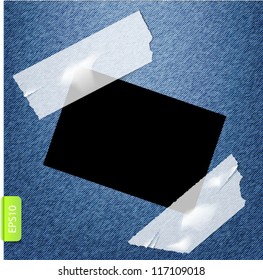 Vektorrealistisches Blatt auf Jeanhintergrund.