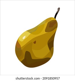 Vector realistic pear. For design restaurant menu desserts invitation cards
