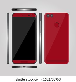 Vector Realistic perspective smartphone mockups set isolated.