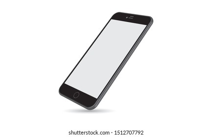 Vector Realistic perspective smartphone mockups set isolated. Vector illustration for printing and web element, Game and application mockup.
