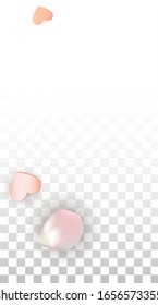 Vector Realistic Petals and Hearts Confetti. Flying Sakura and Hearts on Transparent Background. Women's Day Background. Spring Romance Poster. Vector Illustration for Anniversary Design.