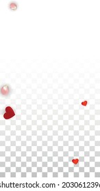 Vector Realistic Petals and Hearts Confetti. Flying Rose and Hearts on Transparent Background. Women's Day Background. Spring Romance Frame. Illustration in Pink for Proposal Design.