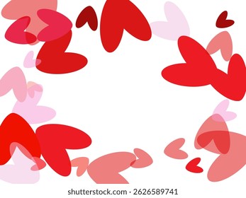 Vector Realistic Petals and Hearts Confetti.  Valentine's Day. Symbol of love. Copy space.