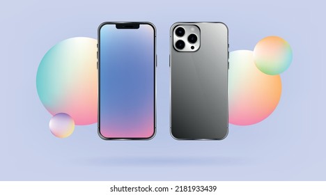 Burla de teléfono con un vector realista. Plantilla de pantalla móvil