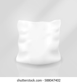 Vector realistic pillow on the gray background.