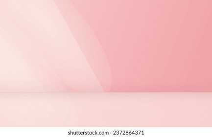 Vector realistic pink background for product presentation vector illustration of light peach color empty space.