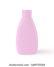 Vector Realistic Pink Blank Bottle.