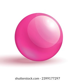 Vector realistic pink bubbles on white background.