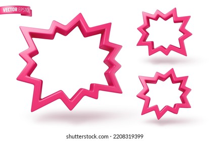 Vector realistic pink bursts on a white background.