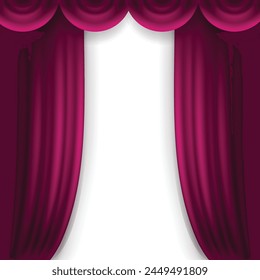 vector realistic pink curtain background design.