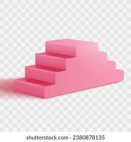Elemento de diseño interior de escalera rosa realista para el vector