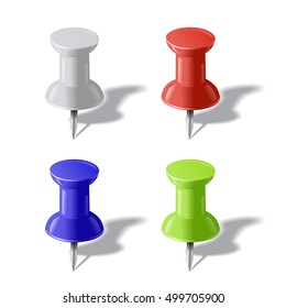 Vector realistic pins set. 