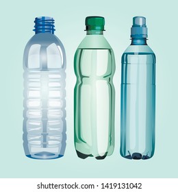 Vector realistic plastic bottle set