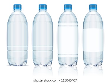 Vector Realistic Plastic Container Mineral Water Bottle Beverage Label Isolated Empty Plastic Water Bottle Beverage Drinking Mineral vector Plastic Object Isolated 3D Empty Label illustration isolated svg