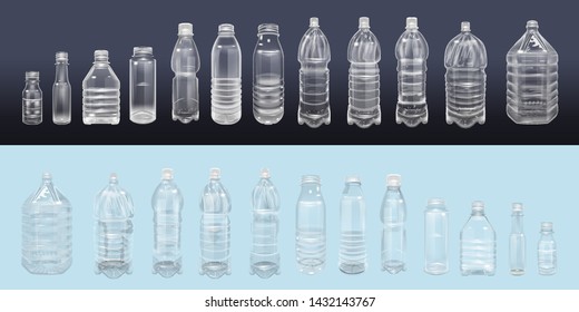 Vector Realistic Plastic Container Mineral Water Bottle Beverage Label Isolated Empty Plastic Water Bottle Beverage Drinking Mineral vector Plastic Object Isolated 3D Empty Label illustration isolated