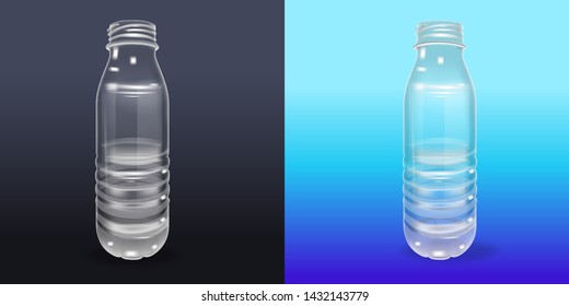 Vector Realistic Plastic Container Mineral Water Bottle Beverage Label Isolated Empty Plastic Water Bottle Beverage Drinking Mineral vector Plastic Object Isolated 3D Empty Label illustration isolated