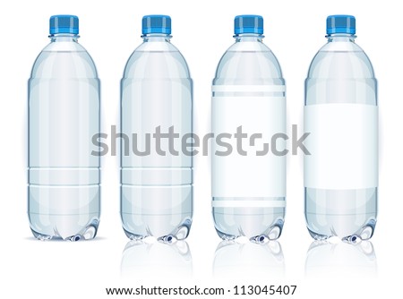 Vector Realistic Plastic Container Mineral Water Bottle Beverage Label Isolated Empty Plastic Water Bottle Beverage Drinking Mineral vector Plastic Object Isolated 3D Empty Label illustration isolated