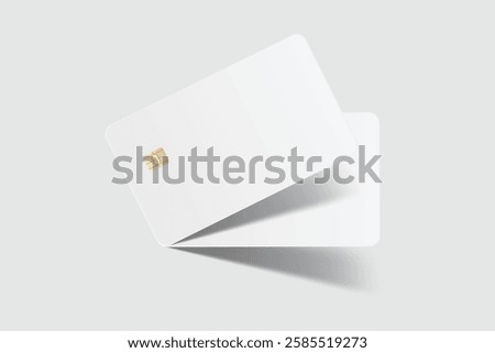Vector realistic plastic credit card templates. Blank debit card with chip card on background. Mockup empty design for online business and finance, technology payment, digital payment concept.
