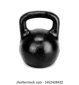 Vector realistic polygonal black kettlebell isolated on white background.