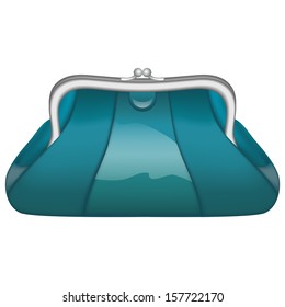 vector realistic portrayal of her bag of green, isolated object