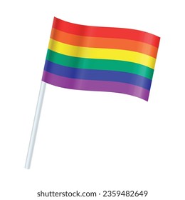 Vektorrealistische Stolz-Tagesflagge auf weißem Hintergrund.