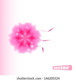 Vector realistic purple flower 