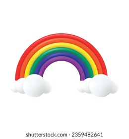 Vektor-realistisches Regenbogenkonzept auf weißem Hintergrund