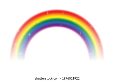 Vector realistic Rainbow isolated on white background.
