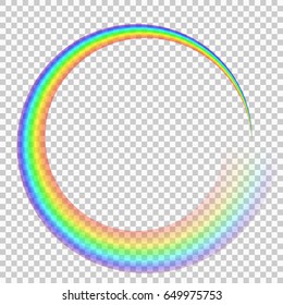 Vector realistic Rainbow isolated on transparent background.
