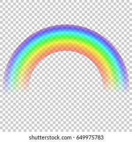 Vector realistic Rainbow isolated on transparent background.